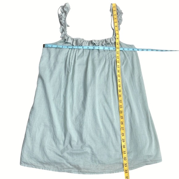 REFORMATION‎ Tucker Eyelet Ruffle Mini Dress Tunic SZ M Sage Green Feminine Boho - Picture 11 of 11